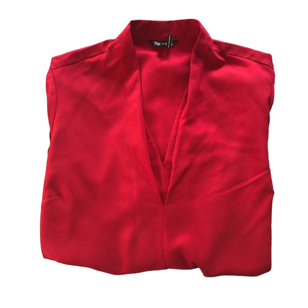 NIC+ZOE Women’s Burgundy Blouse - Size S - Long Sleeved